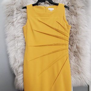 Calvin Klein Women's Golden Yellow Sheath Dress - Size 10